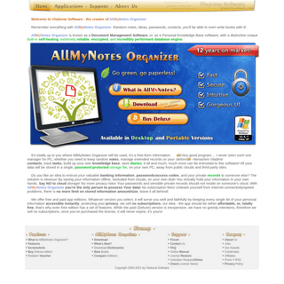 Vladonai Software Home - Vendor of AllMyNotes Organizer