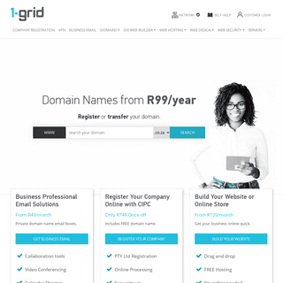 Domain Name Registration, Web Hosting, & Web Security - 1-grid