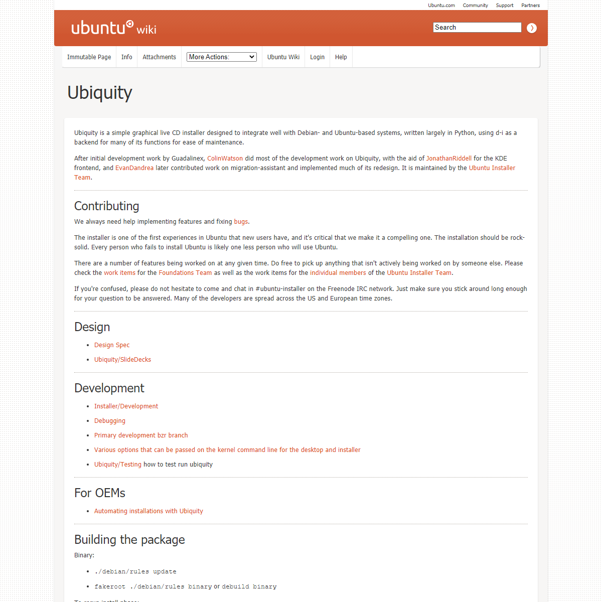 A complete backup of https://wiki.ubuntu.com/Ubiquity