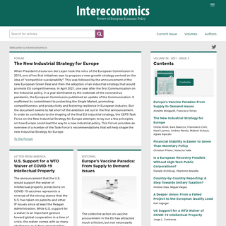 Intereconomics - Review of European Economic Policy
