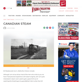 CANADIAN STEAM - Farm Collector - Dedicated to the Preservation of Vintage Farm Equipment