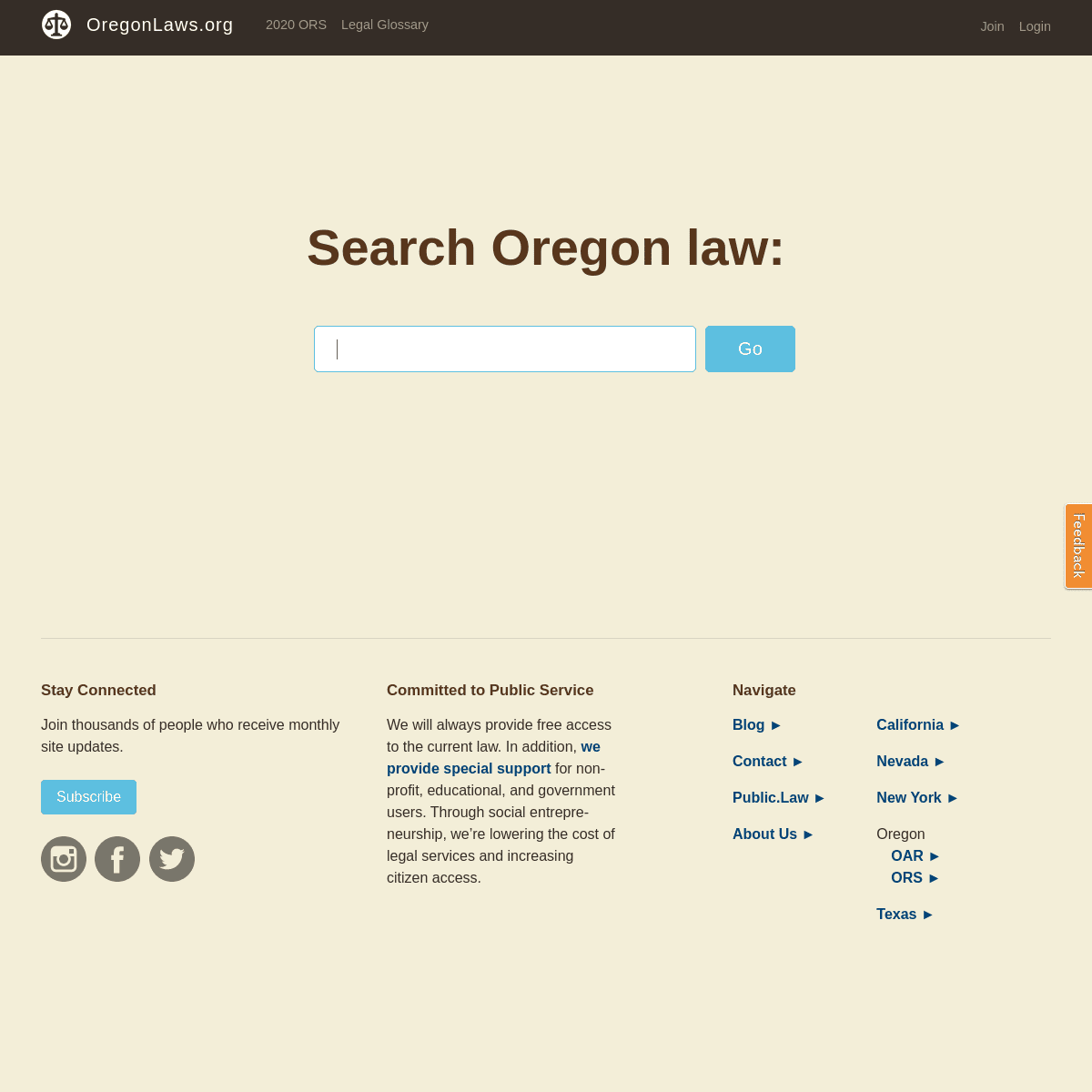 A complete backup of https://www.oregonlaws.org/