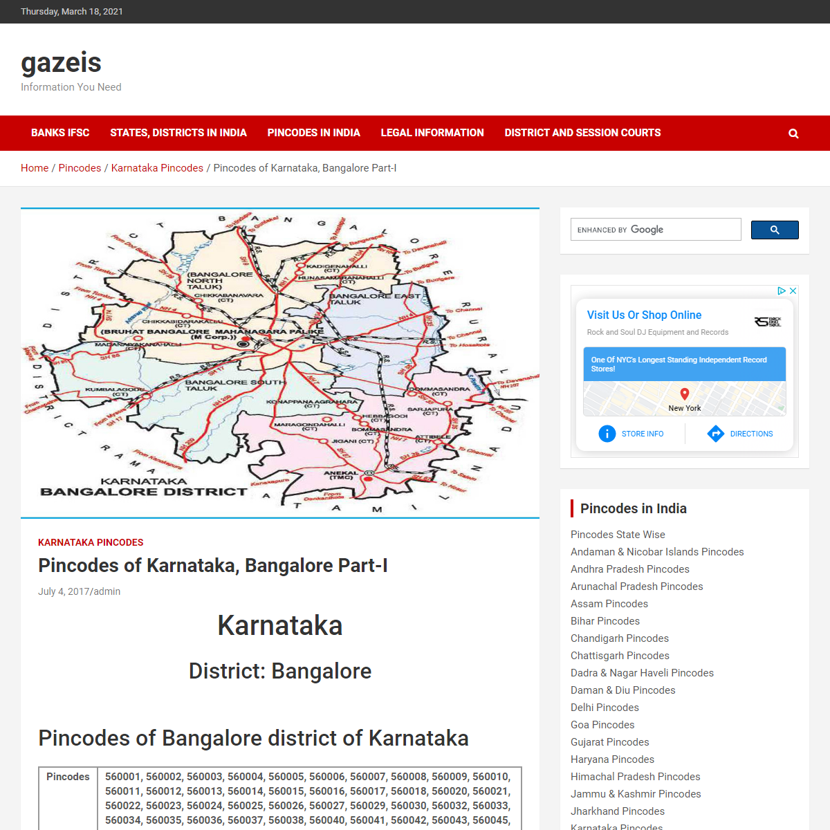 A complete backup of http://gazeis.in/pincodes-of-karnataka-bangalore-part-i/