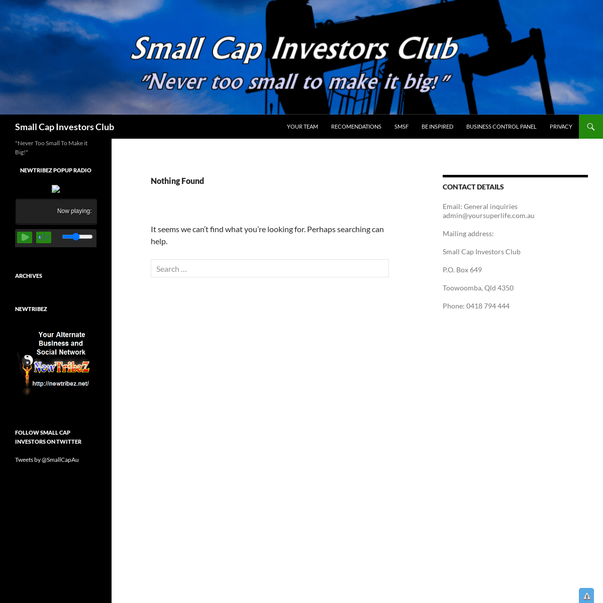 A complete backup of https://smallcapinvestors.net