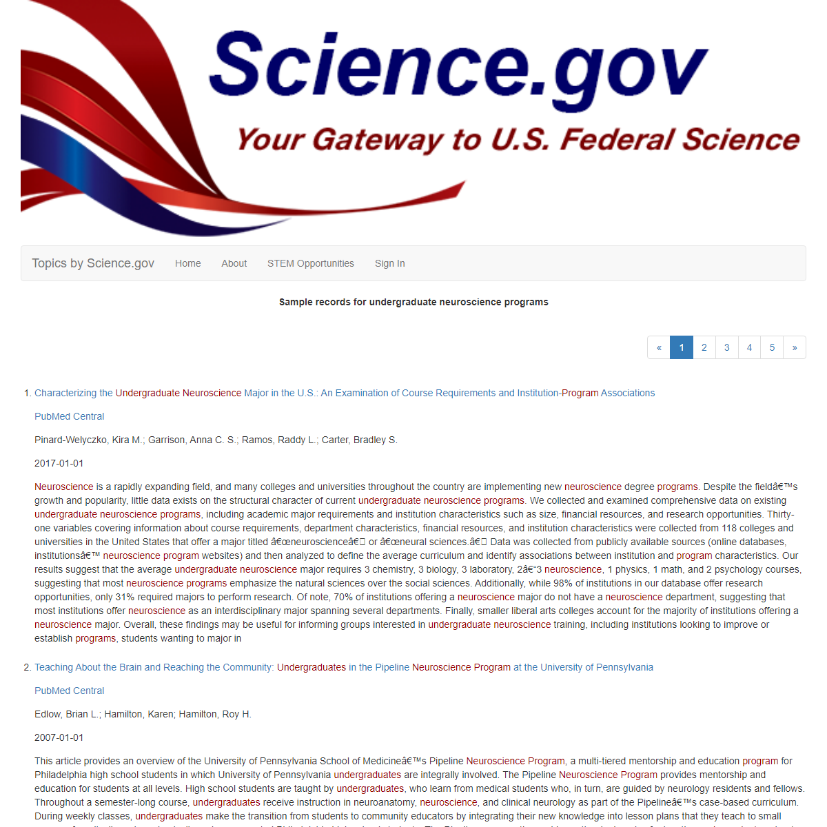 A complete backup of https://www.science.gov/topicpages/u/undergraduate+neuroscience+programs.html
