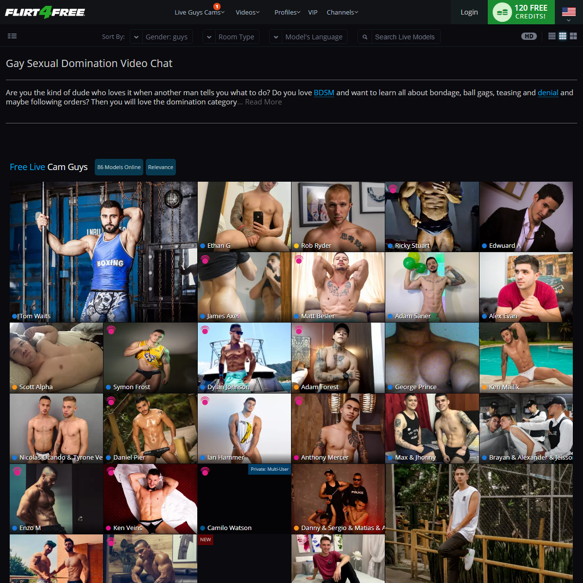 Gay Domination Webcams- Free Live Gay Cam Models - Flirt4Free
