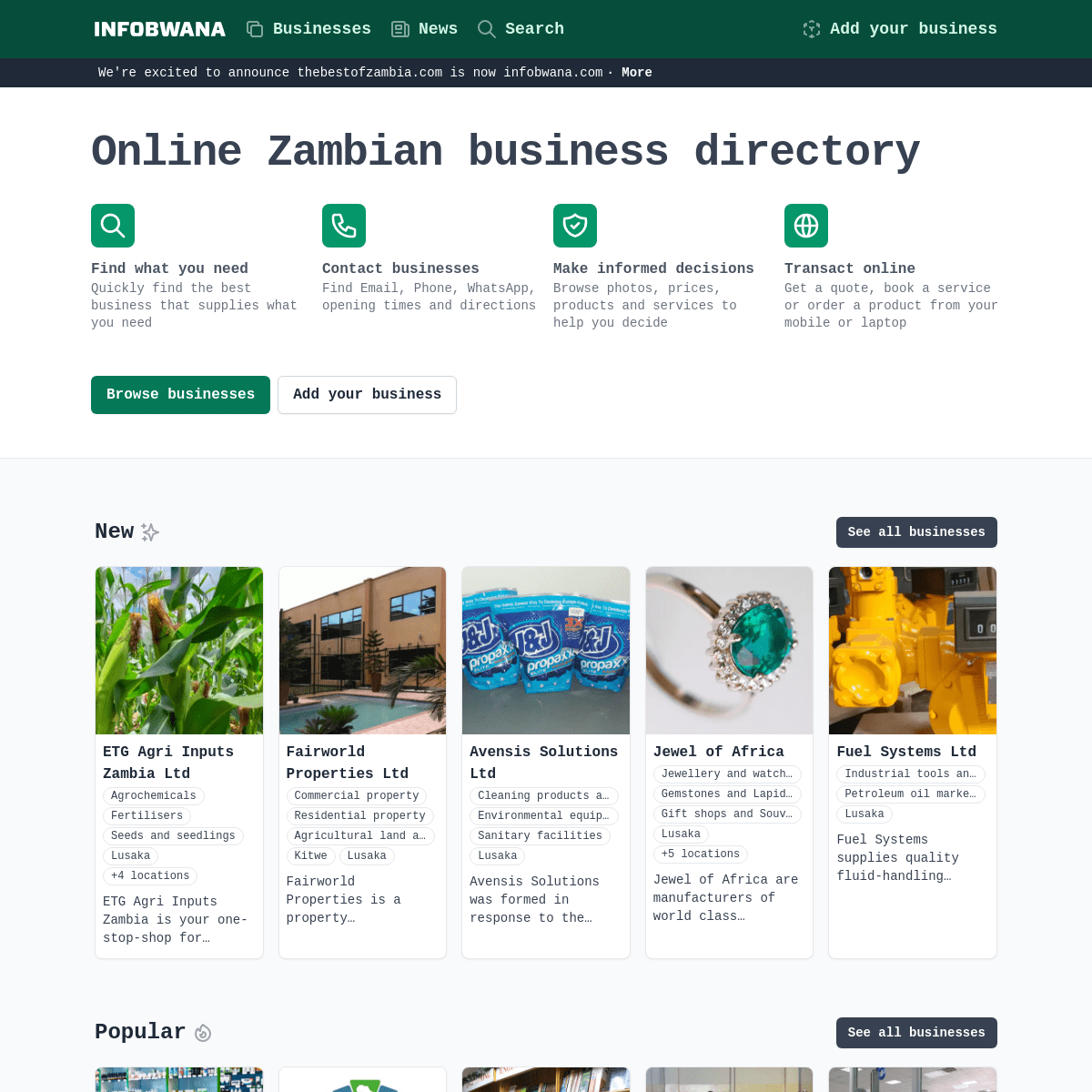 A complete backup of https://thebestofzambia.com