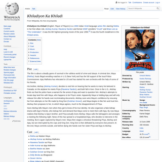 A complete backup of https://en.wikipedia.org/wiki/Khiladiyon_Ka_Khiladi