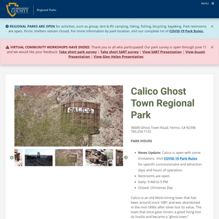 Calico Ghost Town Regional Park â€“ Parks