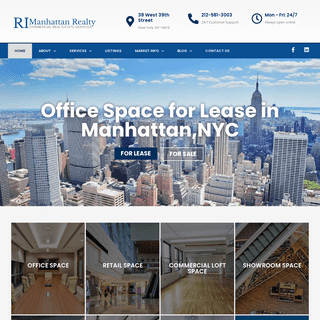 Office space for lease in Manhattan, NYC Commercial rentals, sales.