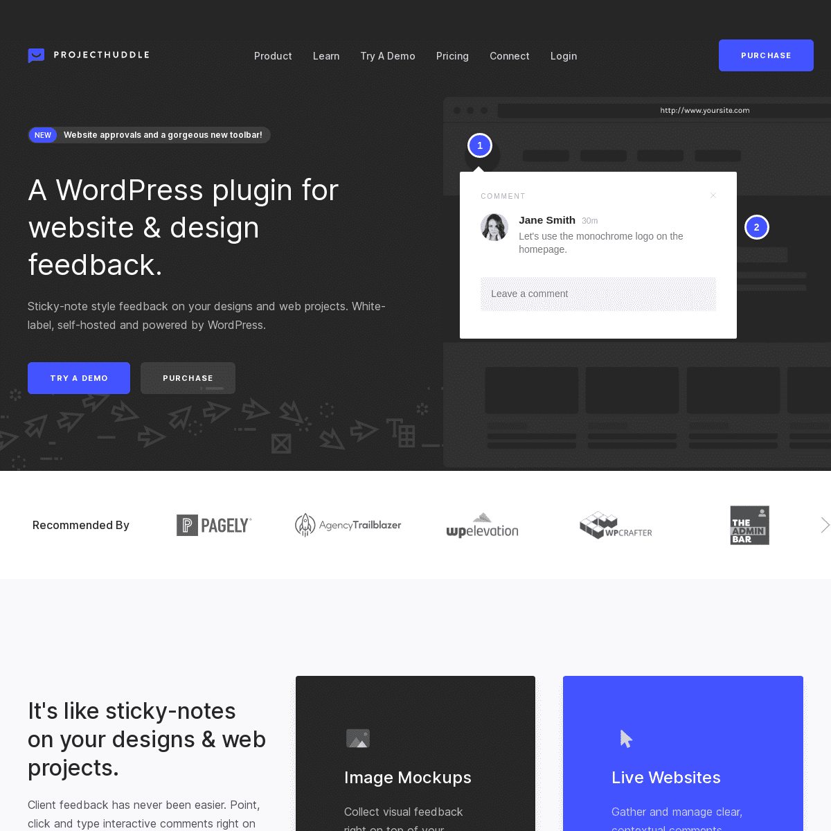 Organized client feedback for designers and developers. - ProjectHuddle