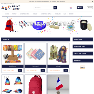 Ordering personalized promotional items and textiles - ABCPRINT.SHOP