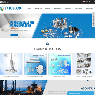 Metal Porous Filters, Plastic Porous Filters, Medical Filters - POROYAL