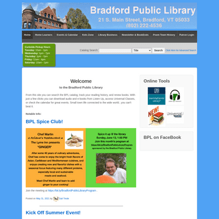 A complete backup of https://bradfordvtlibrary.org