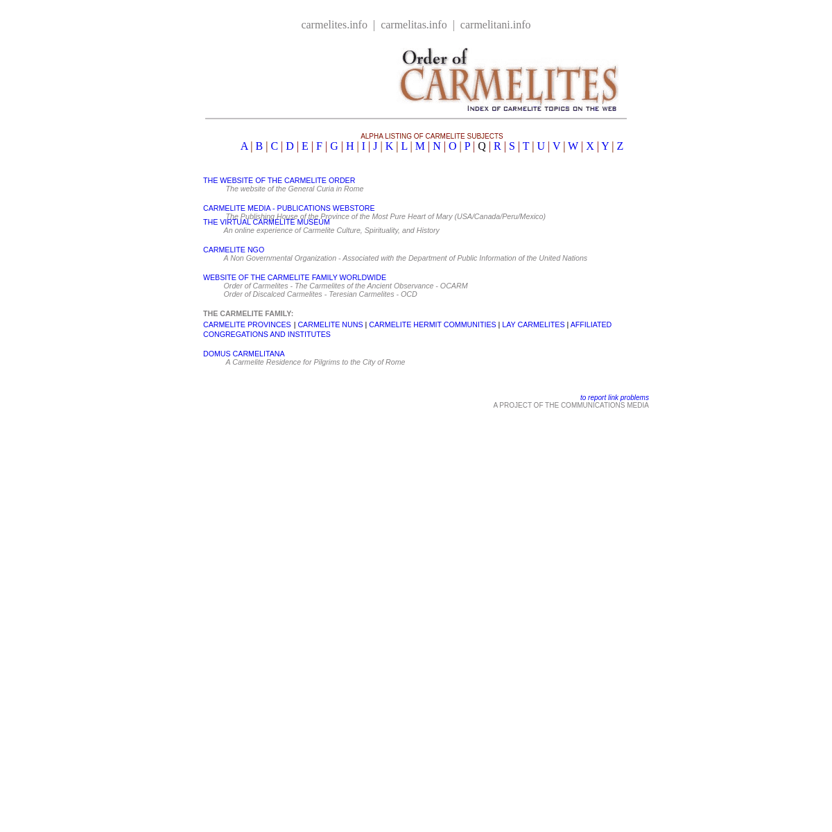A complete backup of https://carmelites.info
