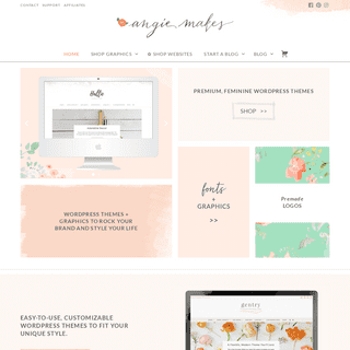Angie Makes Pretty and Cute Wordpress Themes