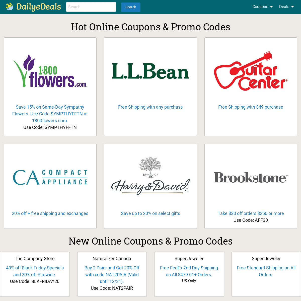 Online Coupons, Promo Codes, Discount Deals - DailyeDeals.com