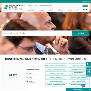 Management Forum Starnberg - Seminare, Konferenzen, Inhouse-Schulungen, Kongresse, Webinare & Projektbegleitung