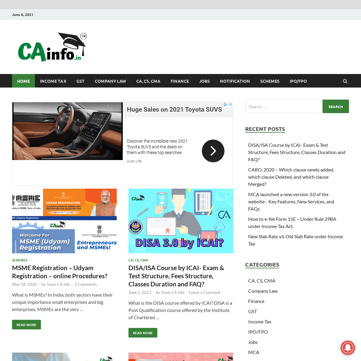 A complete backup of https://cainfo.in