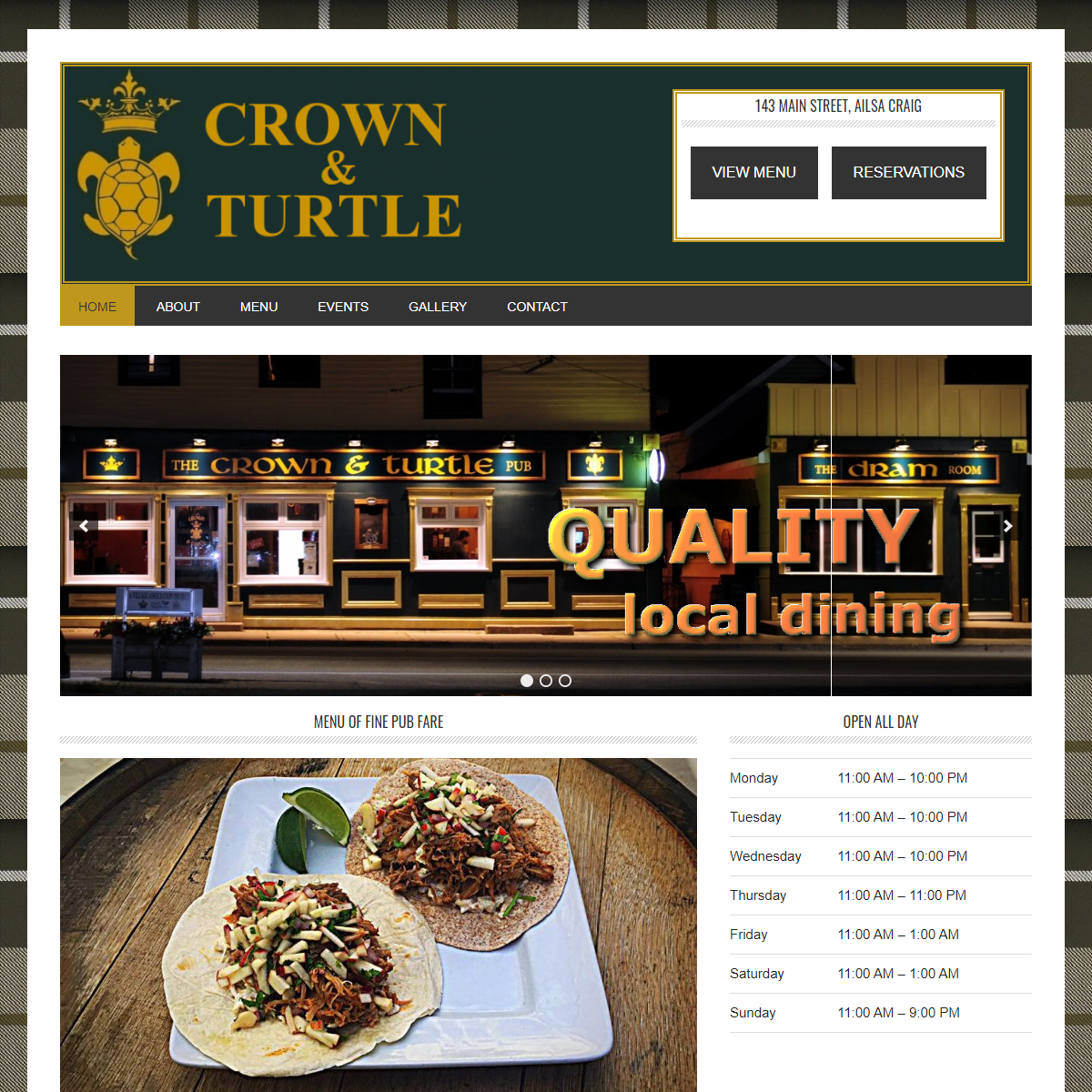 A complete backup of http://www.thecrownandturtlepub.com/